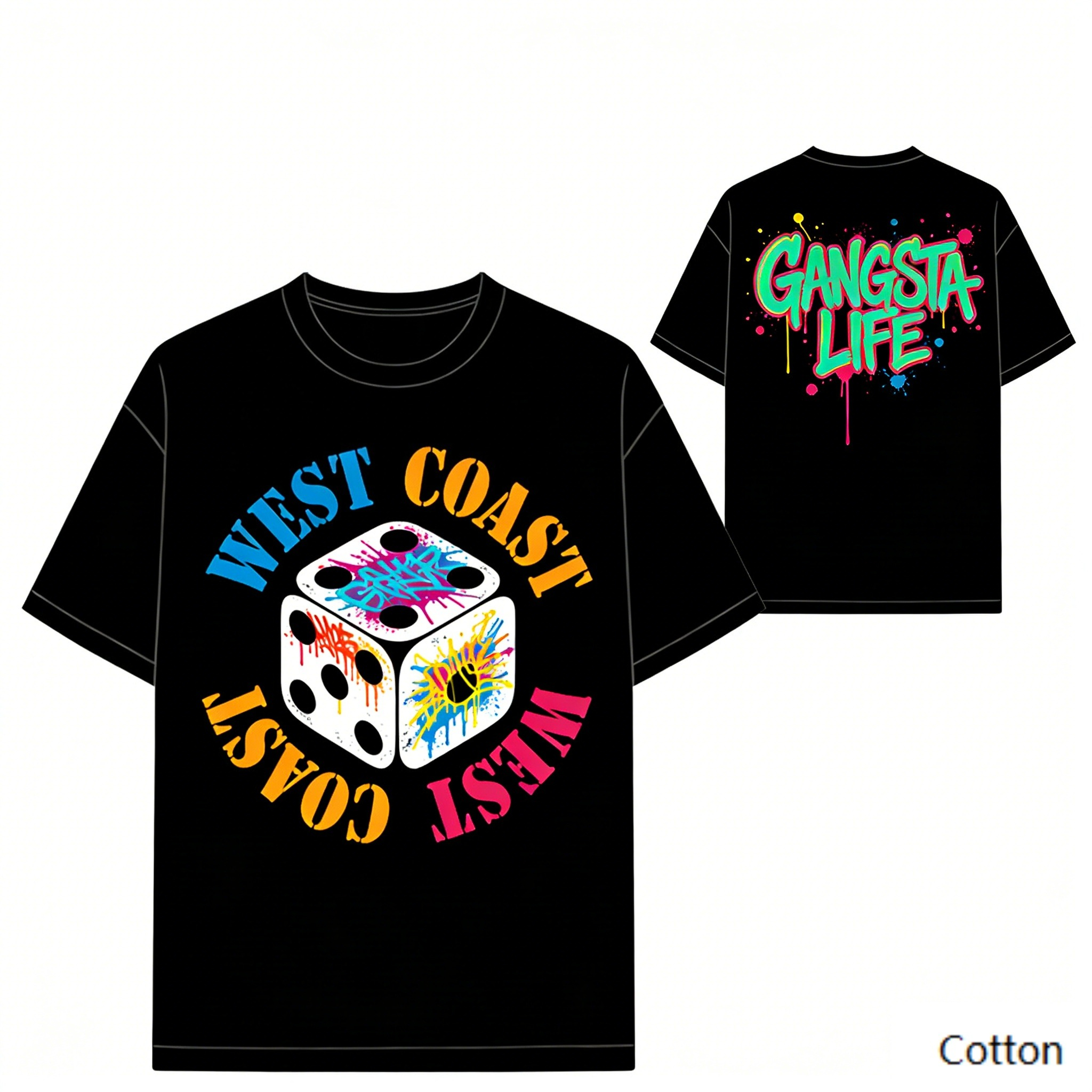 2026 Dice Graffiti Print T Shi – Lifestyle In Korean recenzja i cena