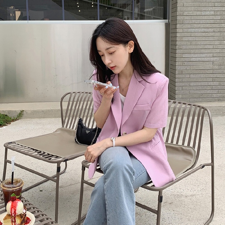 Women's Short Sleeve Suit Jack – Lifestyle In Korean recenzja i cena