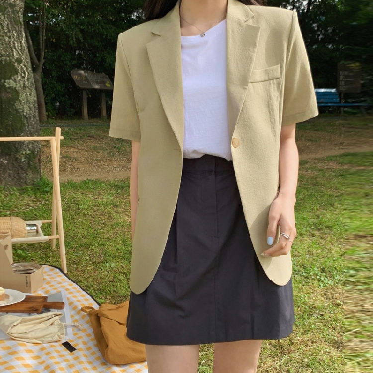 Women's Short Sleeve Suit Jack – Lifestyle In Korean recenzja i cena