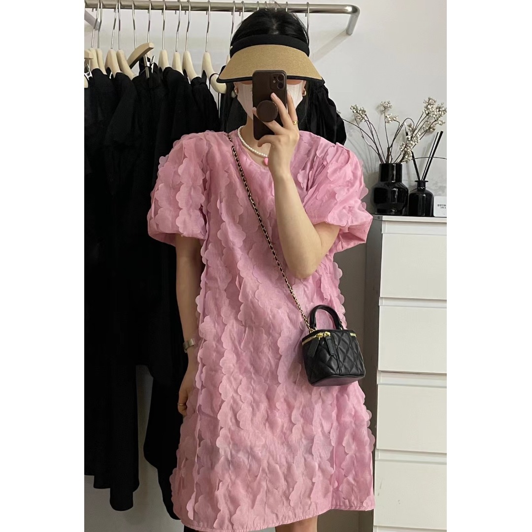 Floral Bubble Sleeve Dress Kor – Lifestyle In Korean recenzja i cena